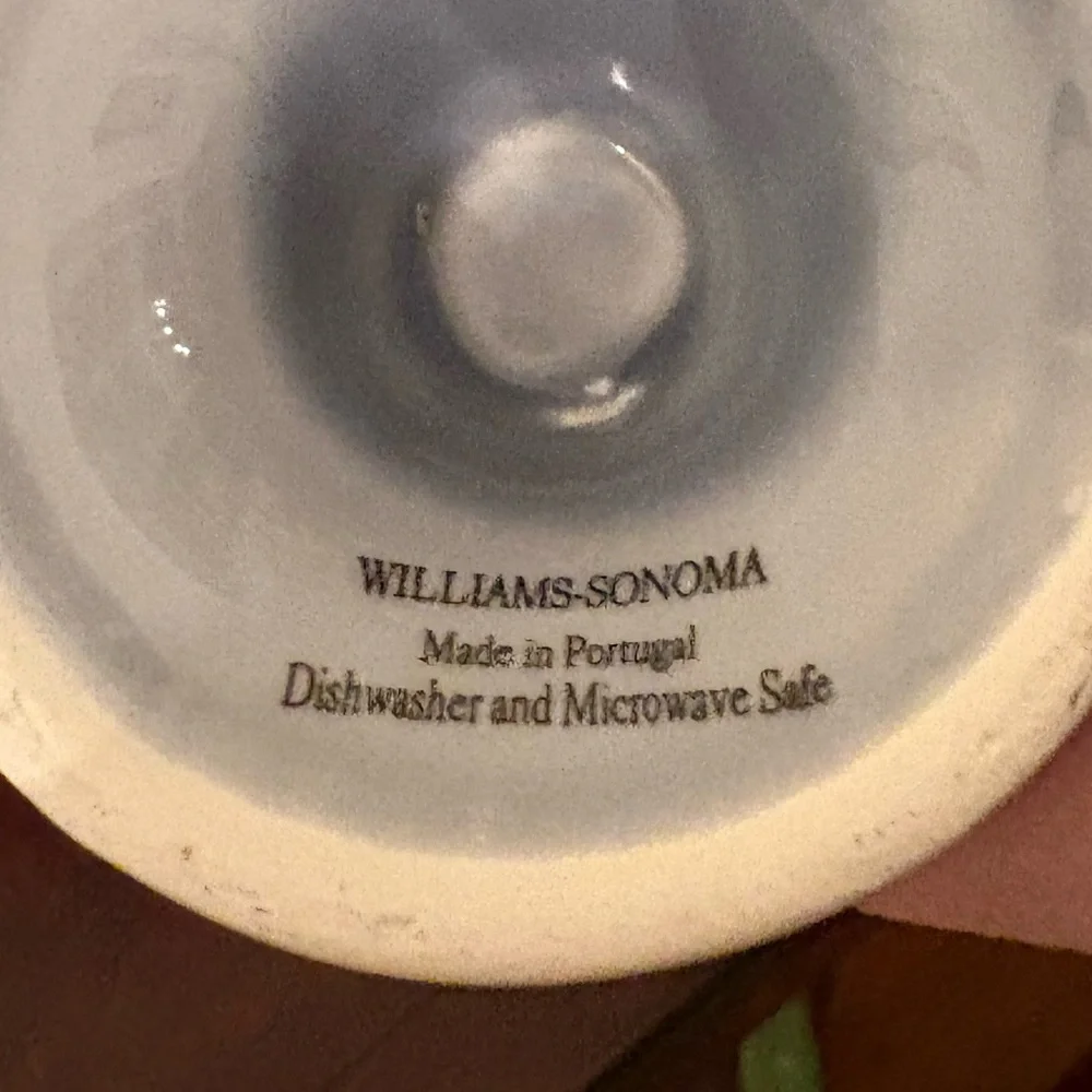 set of four Williams-Sonoma blue ceramic tulip dessert/ice cream cups.